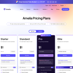 Page screenshot: Amelia &rarr; Upgrade