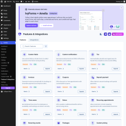 Page screenshot: Amelia &rarr; Features & Integrations