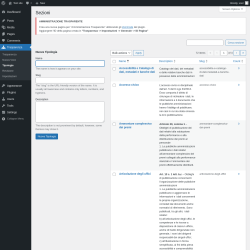 Page screenshot: Trasparenza → Tipologie