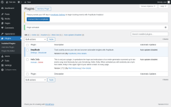 Page screenshot: Plugins ‹ Test site — WordPress