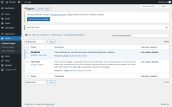 Page screenshot: Plugins ‹ Test site — WordPress