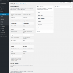 Page screenshot: Widgets &lsaquo; Test site &mdash; WordPress