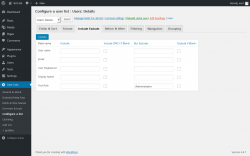 Page screenshot: User Lists &rarr; Configure a list &rarr; Include Exclude