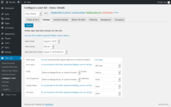 Page screenshot: User Lists &rarr; Configure a list &rarr; Format