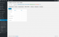 Page screenshot: User Lists &rarr; Configure a list &rarr; Before & After