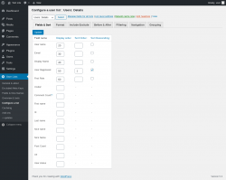 Page screenshot: User Lists &rarr; Configure a list