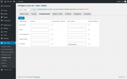 Page screenshot: User Lists &rarr; Configure a list &rarr; Include Exclude