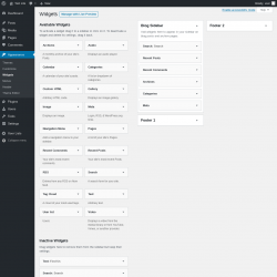 Page screenshot: Widgets &lsaquo; Test site &mdash; WordPress