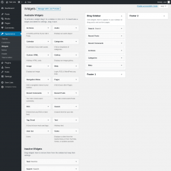 Page screenshot: Widgets &lsaquo; Test site &mdash; WordPress