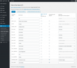 Page screenshot: User Lists &rarr; Fields & Nice Names