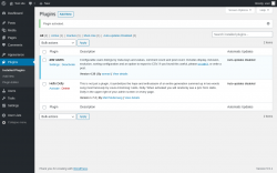 Page screenshot: Plugins &lsaquo; Test site &mdash; WordPress