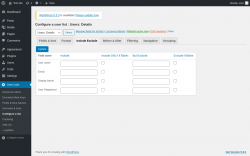 Page screenshot: User Lists &rarr; Configure a list &rarr; Include Exclude