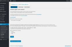 Page screenshot: User Lists &rarr; Cacheing