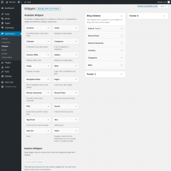 Page screenshot: Widgets &lsaquo; Test site &mdash; WordPress