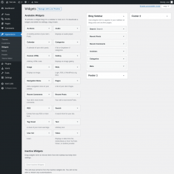 Page screenshot: Widgets &lsaquo; Test site &mdash; WordPress