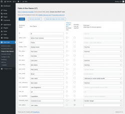 Page screenshot: User Lists &rarr; Fields & Nice Names