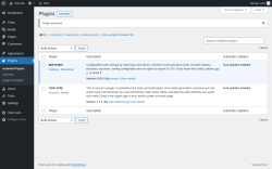 Page screenshot: Plugins &lsaquo; Test site &mdash; WordPress