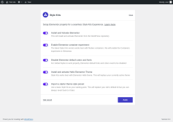 Page screenshot: Welcome to Style Kits &lsaquo; Test site &mdash; WordPress
