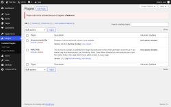 Page screenshot: Plugins &lsaquo; Test site &mdash; WordPress