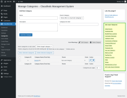 Page screenshot: Classified Ads → Categories