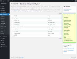 Page screenshot: Classified Ads → Form Fields