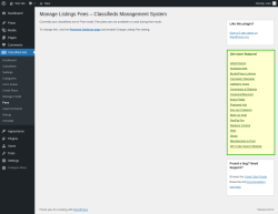 Page screenshot: Classified Ads → Fees