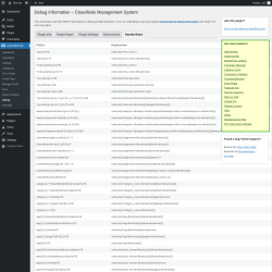Page screenshot: Classified Ads → Debug → 
        Rewrite Rules    