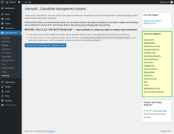 Page screenshot: Classified Ads → Uninstall