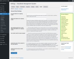 Page screenshot: Classified Ads → Settings → Email
