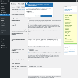 Page screenshot: Classified Ads → Settings