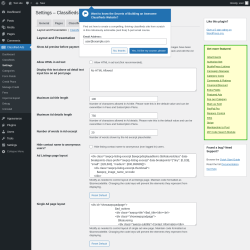 Page screenshot: Classified Ads → Settings → Display