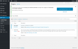 Page screenshot: Plugins &lsaquo; Test site &mdash; WordPress