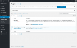 Page screenshot: Plugins &lsaquo; Test site &mdash; WordPress