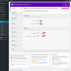 Page screenshot: Settings &rarr; Anti-spam
