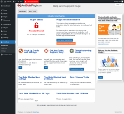 Page screenshot: Anti Bots → Dashboard