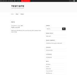Page screenshot: Test site – Just another WordPress site