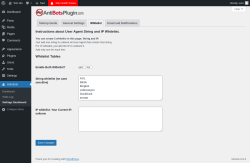 Page screenshot: Anti Bots → Settings Dashboard → Whitelist