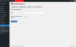 Page screenshot: Anti Bots → Settings Dashboard → Email and Notifications