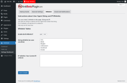 Page screenshot: Anti Bots → Settings Dashboard → Whitelist