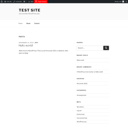 Page screenshot: Test site – Just another WordPress site