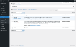 Page screenshot: Plugins ‹ Test site — WordPress