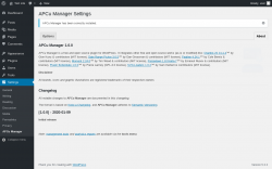 Page screenshot: Settings → APCu Manager → About