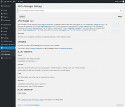 Page screenshot: PerfOps Settings → APCu Manager → About