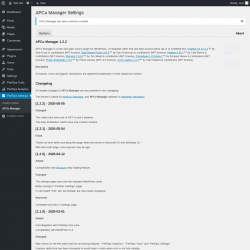 Page screenshot: PerfOps Settings → APCu Manager → About