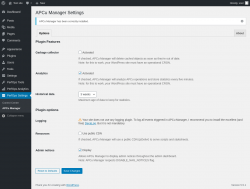 Page screenshot: PerfOps Settings → APCu Manager