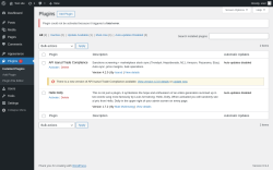 Page screenshot: Plugins &lsaquo; Test site &mdash; WordPress
