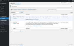 Page screenshot: Plugins &lsaquo; Test site &mdash; WordPress