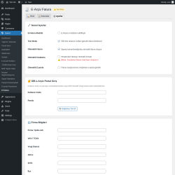 Page screenshot: Isarud &rarr; E-Fatura &rarr; 
            ⚙️ Ayarlar        