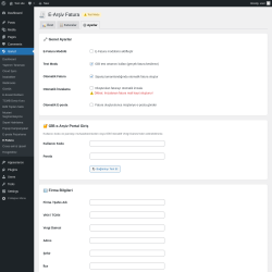 Page screenshot: Isarud &rarr; E-Fatura &rarr; 
            ⚙️ Ayarlar        
