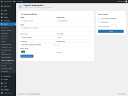 Page screenshot: Isarud &rarr; Popup Kampanyalari